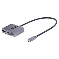 StarTech.com USB C Video Adapter, USB C to HDMI (4K60Hz, HDR)/VGA, Audio/PD