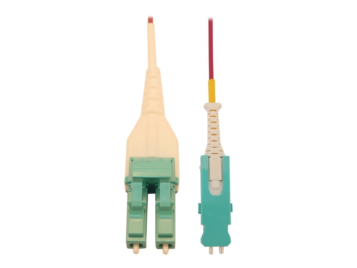 Tripp Lite 40/100/400G Multimode 50/125 OM4 Fiber Optic Cable (Duplex SN-PC to Duplex LC-PC M/M), LSZH, Magenta, 5 m