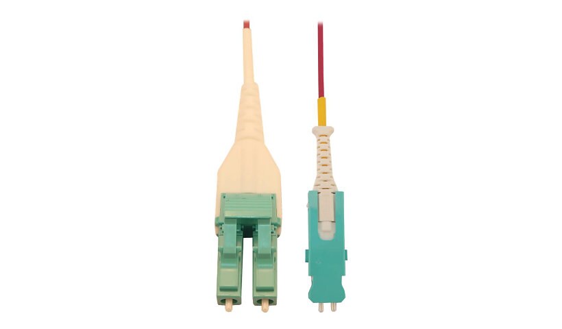Tripp Lite 40/100/400G Multimode 50/125 OM4 Fiber Optic Cable (Duplex SN-PC to Duplex LC-PC M/M), LSZH, Magenta, 5 m