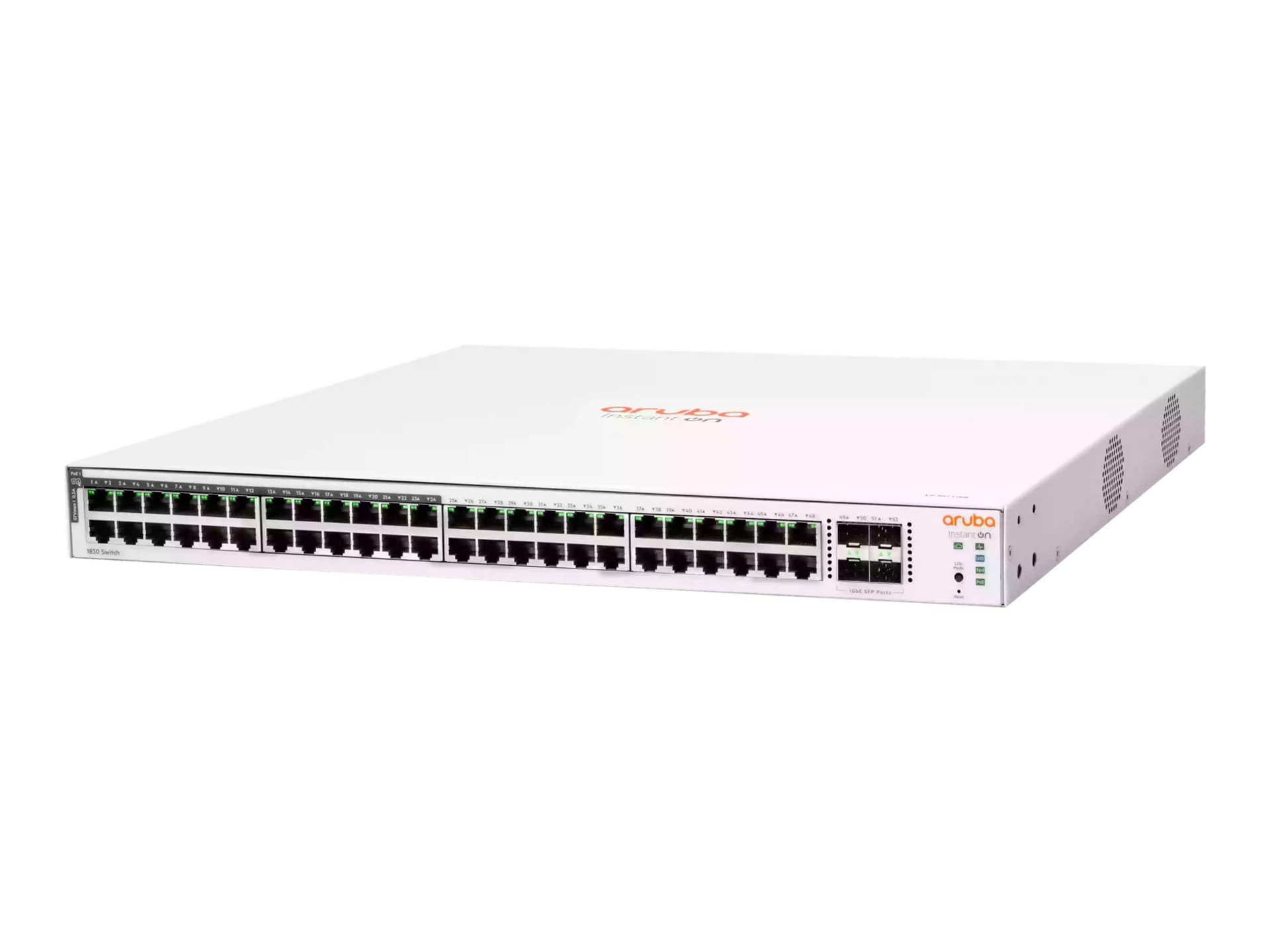 HPE Aruba Instant On 1830 48G 24p Class4 PoE 4SFP 370W Switch - switch - 48 ports - smart - rack-mountable