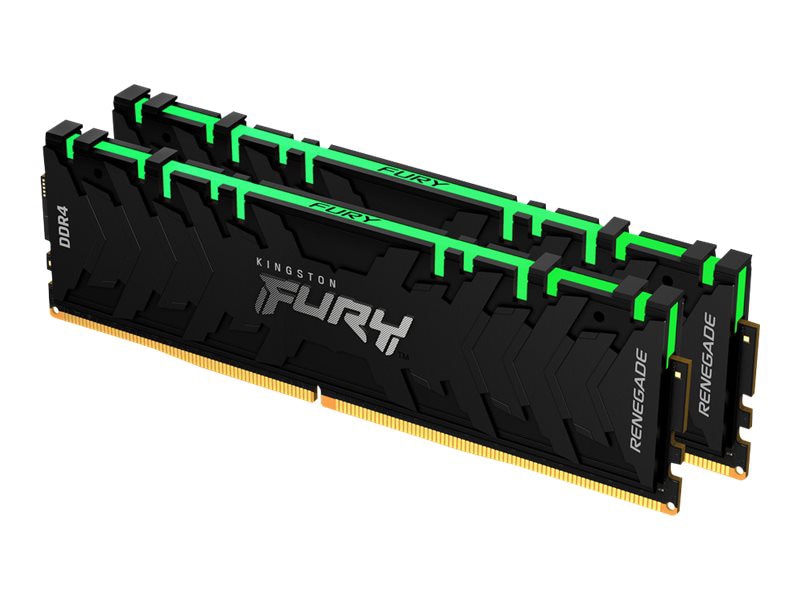 Kingston FURY Renegade RGB - DDR4 - kit - 32 GB: 2 x 16 GB - DIMM 288-pin -  3200 MHz / PC4-25600 - unbuffered