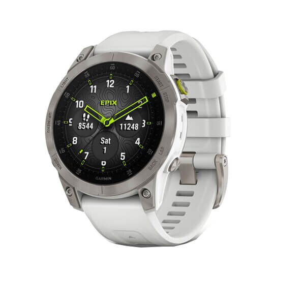 Garmin epix Gen 2 Sapphire - white titanium - sport watch with band - 32 GB