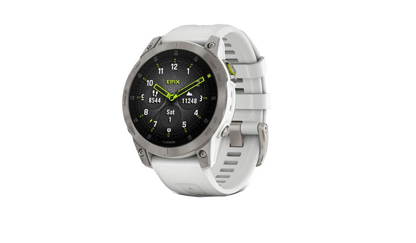 Garmin epix Gen 2 Sapphire - white titanium - sport watch with band - 32 GB