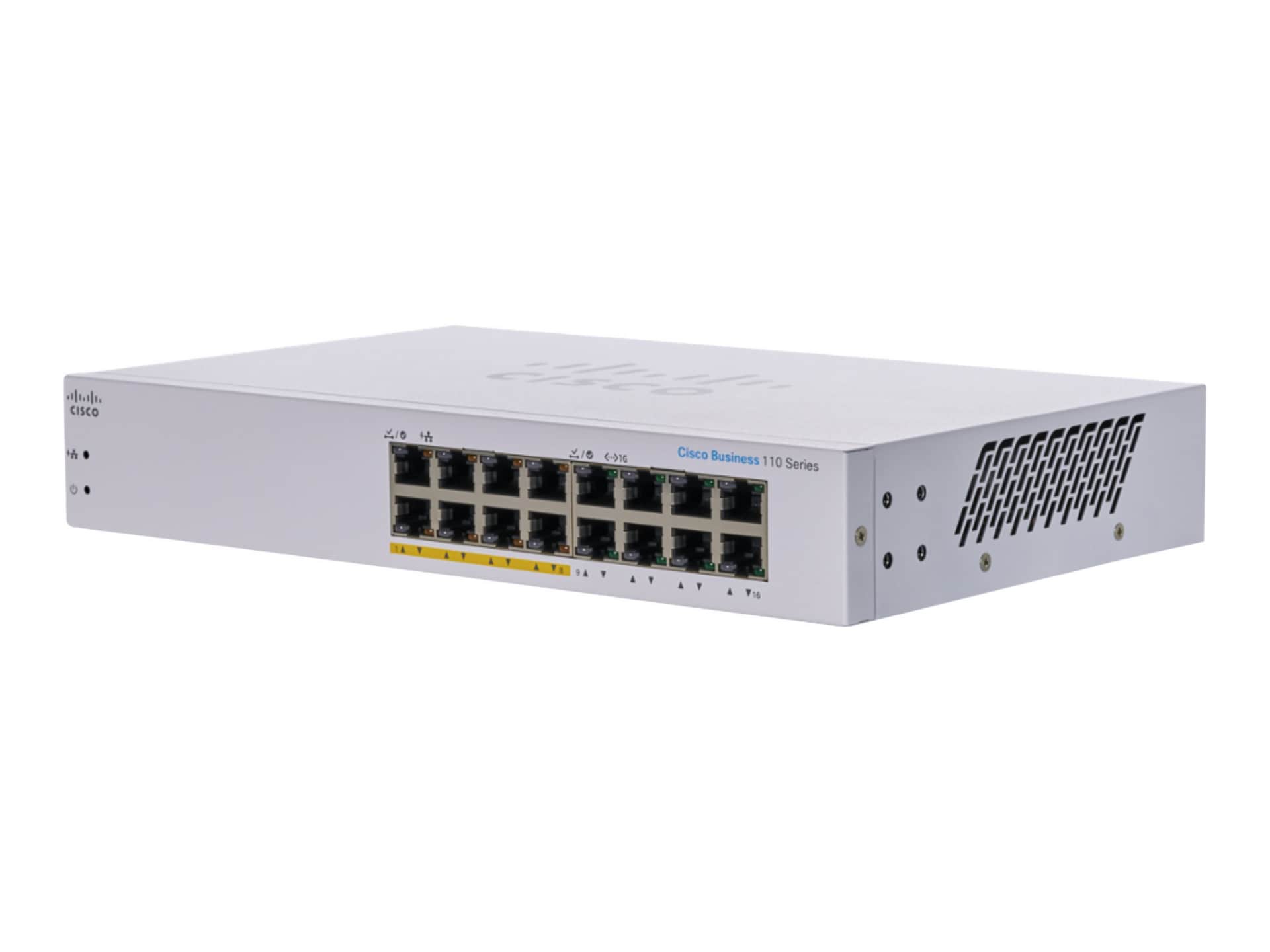Cisco Business 110 Series 110-16PP - switch - 16 ports - unmanaged - rack-m