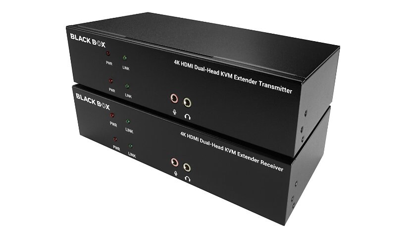 Black Box KVX Series KVM Extender over CATx - Dual-Head, DVI-I, USB 2.0, Se