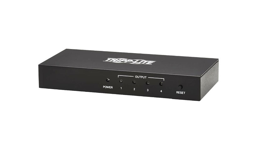 Tripp Lite 4-Port HDMI Splitter - UHD 4K, International Plug Adapters - video/audio splitter - 4 ports