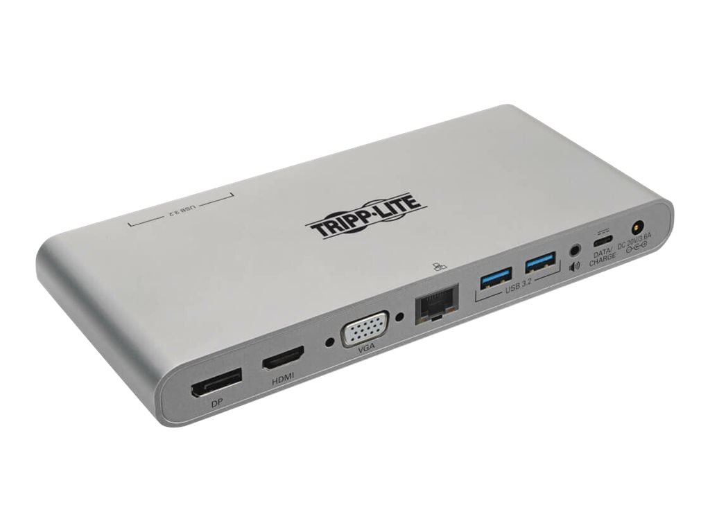 Eaton Tripp Lite Series USB-C Dock, Triple Display - 4K HDMI/DisplayPort, VGA, USB 3.2 Gen 1, USB-A/USB-C Hub, GbE, 100W