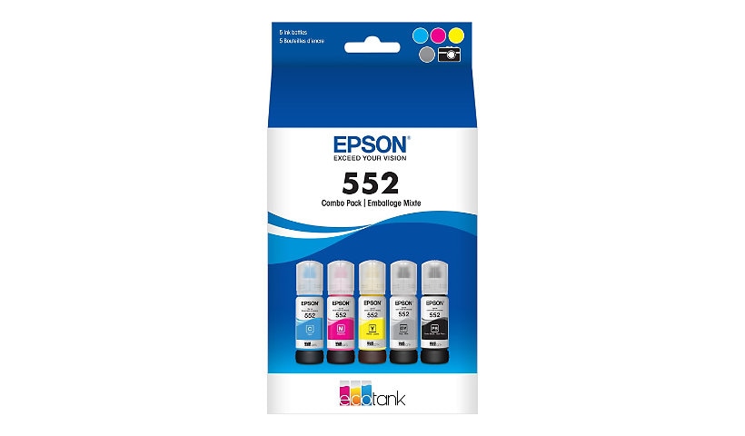 Epson 552 Multi-pack - 5-pack - High Capacity - gray, yellow, cyan, magenta, photo black - original - ink refill