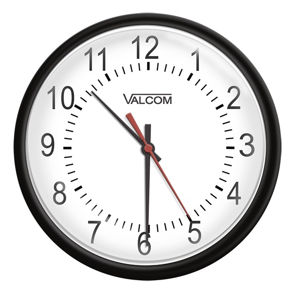 Valcom V-AW16B - clock - quartz - wall mountable - 15.98 in - black - frame