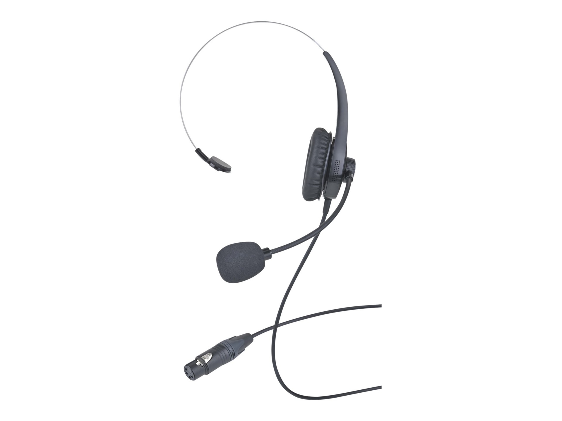Clear-Com CC-28 Single Closed Back Lightweight Wired Headset - Black