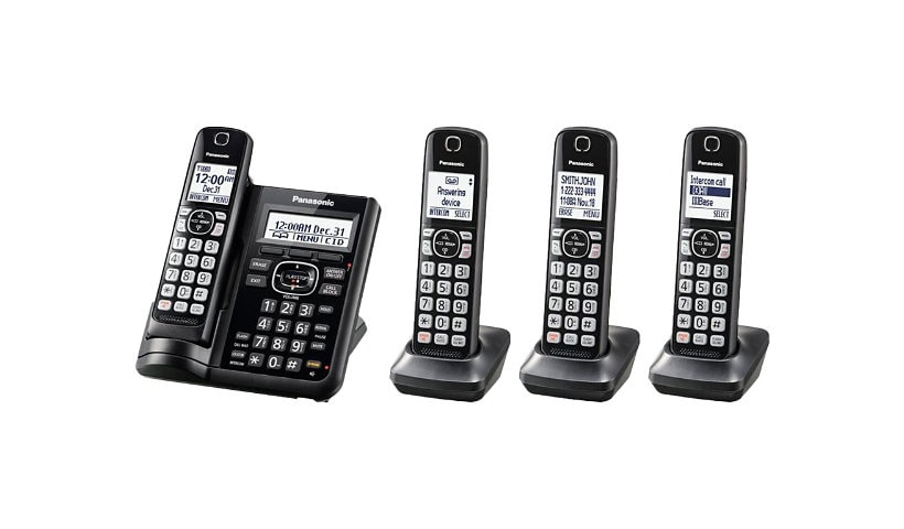 Panasonic KX-TGF544B - cordless phone - answering system - with Bluetooth interface with caller ID/call waiting + 3