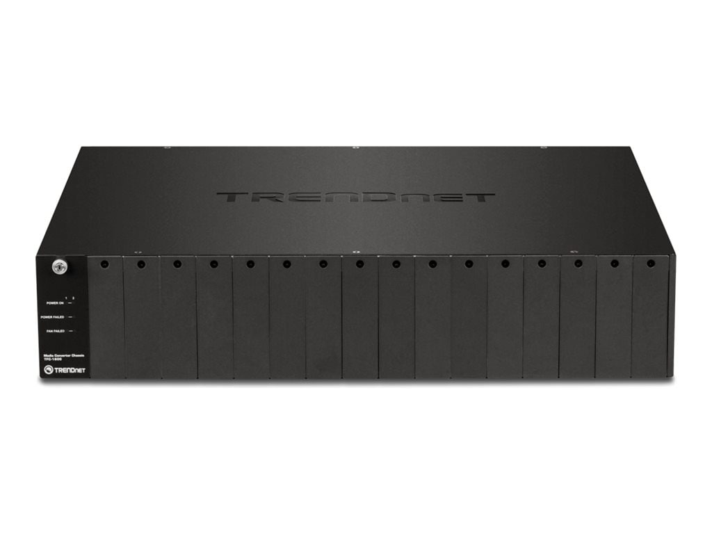 TRENDnet 16-Bay Fiber Converter Chassis System; Hot Swappable; Housing for up to 16 TFC Series Media Converters; Fast