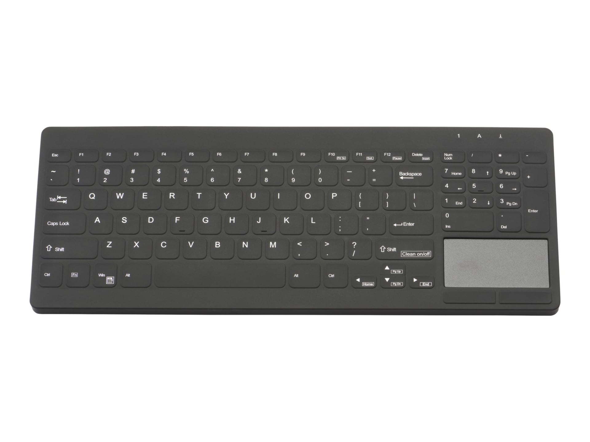 TG3 Electronics CK95 - Medical - keyboard - cleanable, medical, sealed - with touchpad - QWERTY - US - black