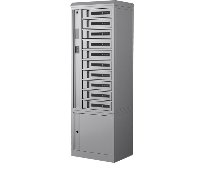 Bretford 10 Bay TechGuard Connect Locker - Platinum