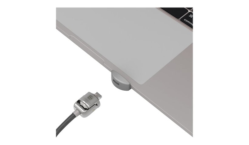 Compulocks Ledge Lock Adaptor for MacBook Pro 13" M1 & M2 with Combination Cable Lock Silve - security slot lock adapter