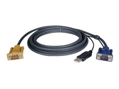 Cable KVM de 3m 2-en-1 VGA USB - HD15 - Cables KVM