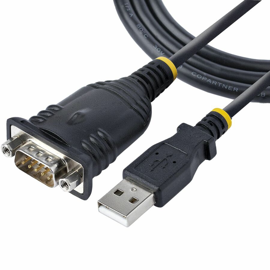 Thumbnail 2 of 11 for StarTech.com 3ft (1m) USB to Serial Cable, DB9 Male RS232 to USB Converter, USB to Serial Adapter, COM Port Adapter