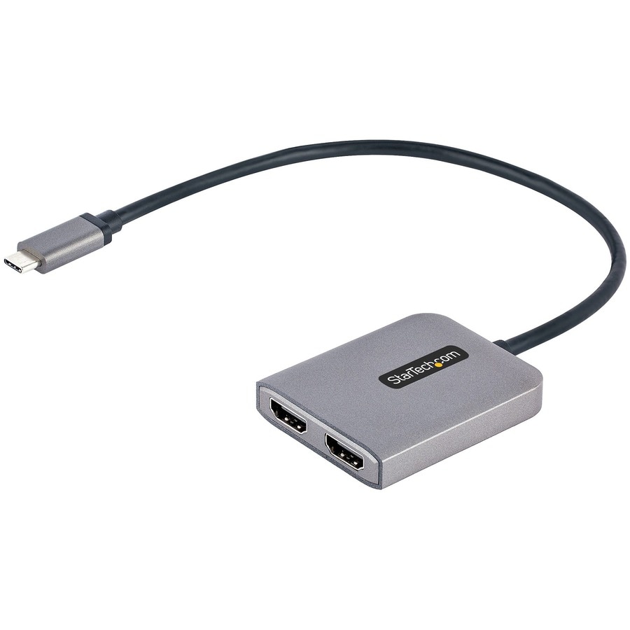 StarTech.com USB-C to Dual HDMI Adapter, USB Type-C Laptop Multi-Monitor MST Hub / Display Splitter, 2x 4K 60Hz, Windows