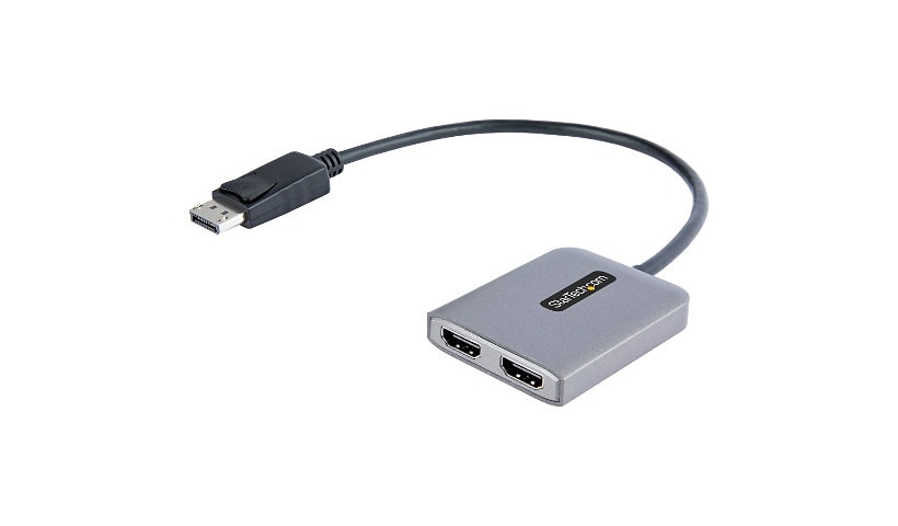 StarTech.com DP to Dual HDMI MST HUB, Dual HDMI 4K 60Hz, 1ft/30cm Cable, DP 1.4 | DSC | HBR3