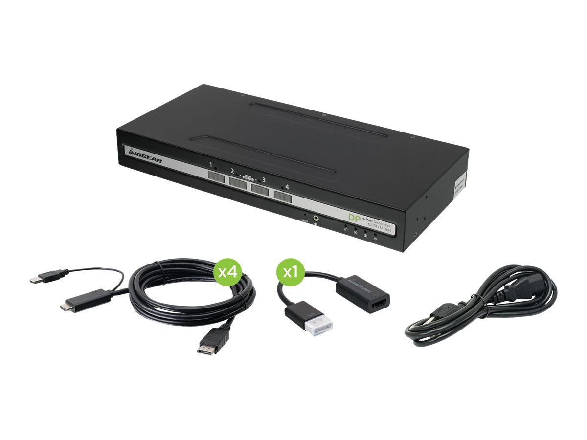 IOGEAR 4-Port Single View DisplayPort/HDMI Secure KVM Switch w/Audio