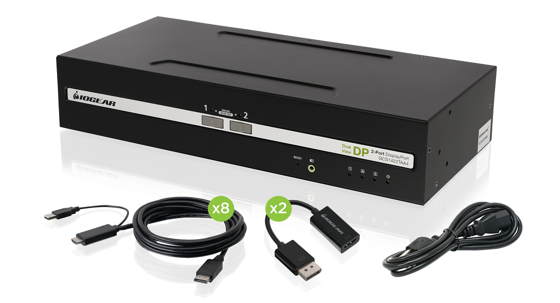 IOGEAR 2PT DUAL VIEW DISPLAYPORT KVM