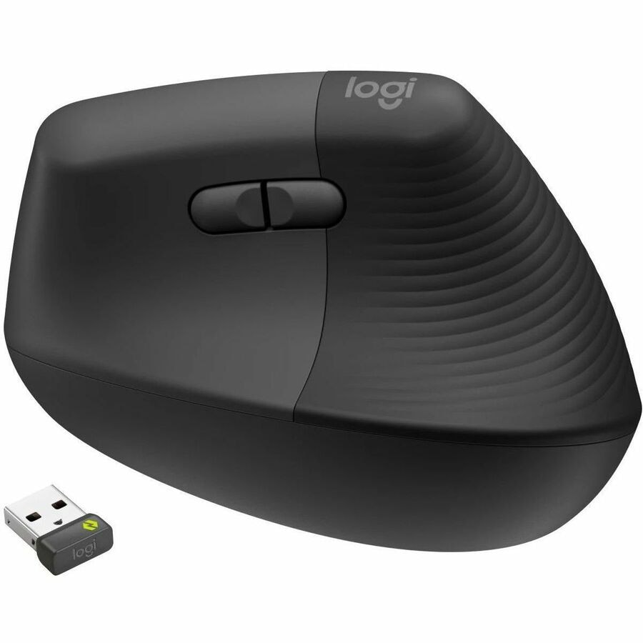 Logitech Lift for Business, Vertical Ergonomic Mouse, Wireless, Bluetooth, Logi Bolt USB, Quiet clicks, Graphite