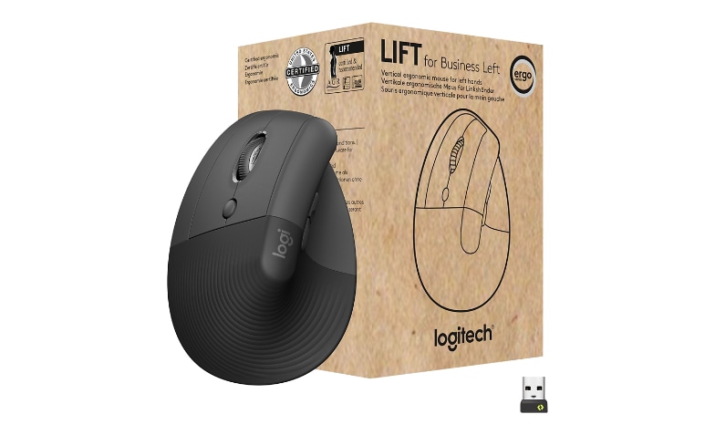 Logitech Lift Vertical Mouse for Business, Left - vertical mouse - Bluetooth, GHz - graphite - 910-006492 - Mice CDW.com