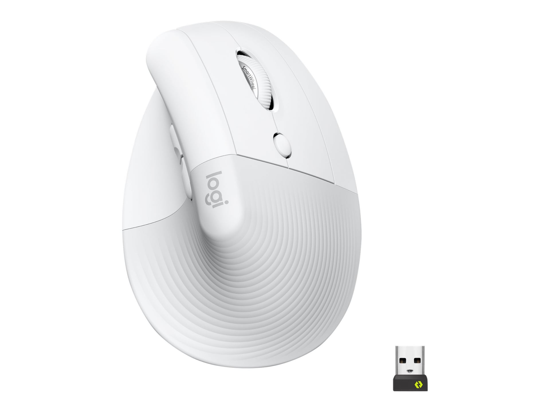 Logitech Lift Vertical Ergonomic Mouse - vertical mouse - Bluetooth, 2.4  GHz - off-white - 910-006469 - Mice 