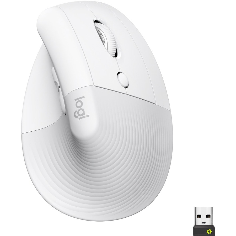 Logitech Lift Vertical Ergonomic Mouse - vertical mouse - Bluetooth, 2.4  GHz - off-white - 910-006469 - Mice 