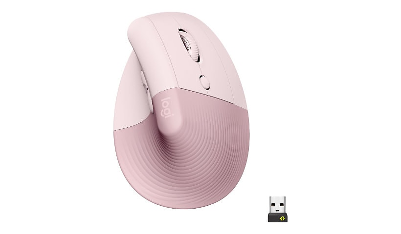 Logitech Lift Vertical Ergonomic Mouse - vertical mouse - Bluetooth, 2.4 GHz - rose