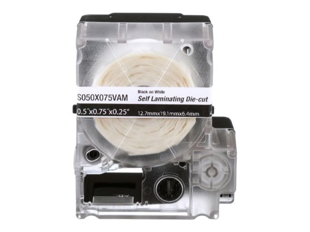 Panduit PXE S050X075VAM MP Printer Self-Lam Label, Vinyl, White, 0.75"x0.5"