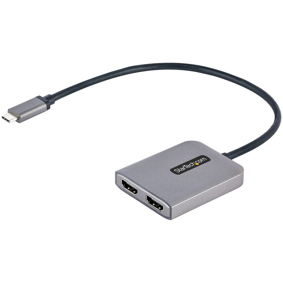 StarTech USB-C to Dual HDMI Adapter, USB Type-C Laptop Multi-Monitor MST Hub / Display Splitter, 2x 4K 60Hz, Windows