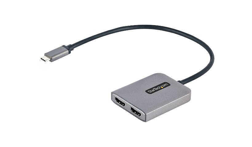 StarTech.com USB-C to Dual HDMI Adapter, USB Type-C Multi-Monitor MST Hub, Dual 4K 60Hz HDMI Laptop Display Extender /