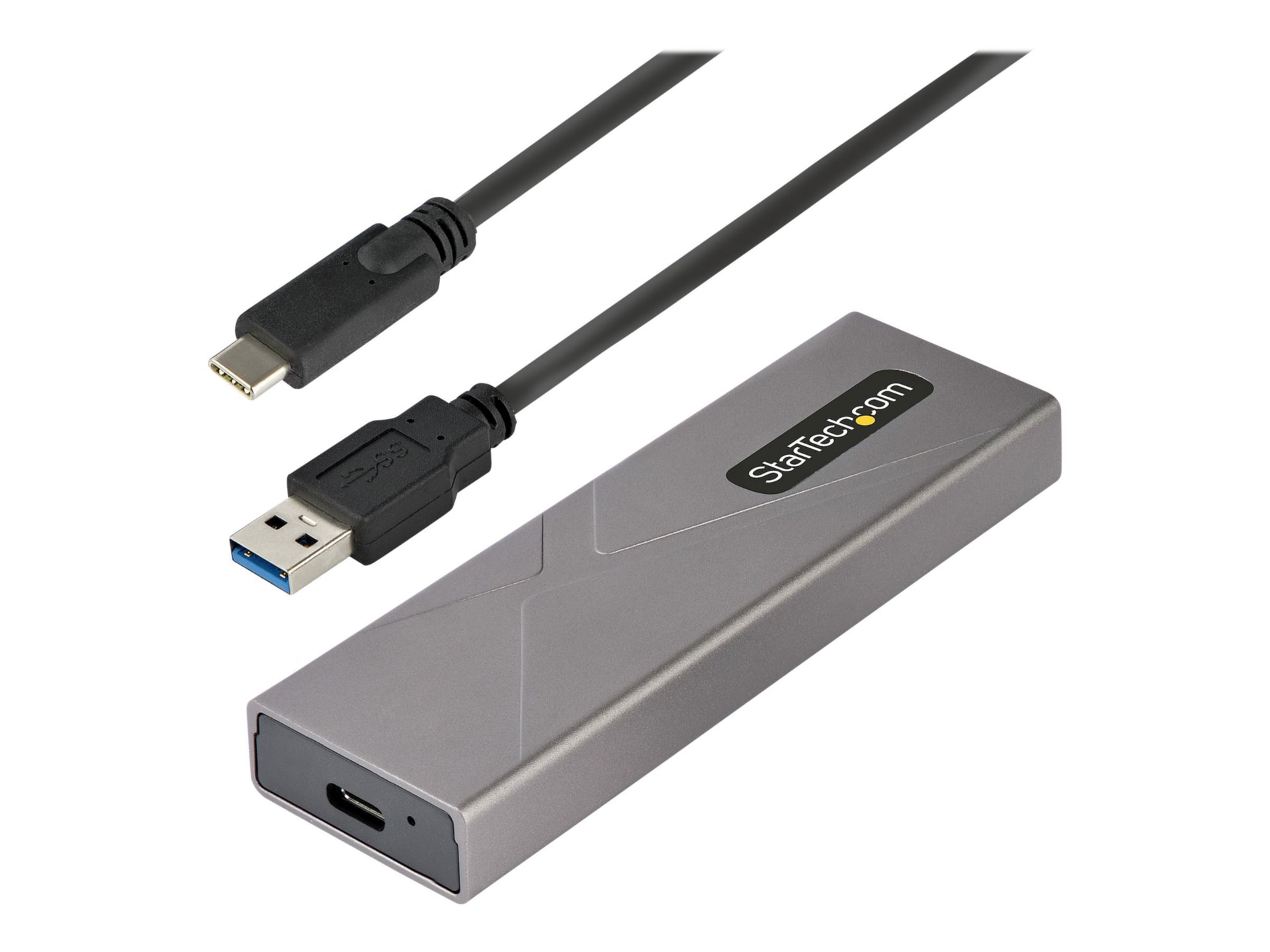 StarTech.com USB-C 10Gbps to M.2 NVMe or M.2 SATA SSD Enclosure, Tool-free M.2 PCIe/SATA SSD Aluminum Enclosure, USB-C &