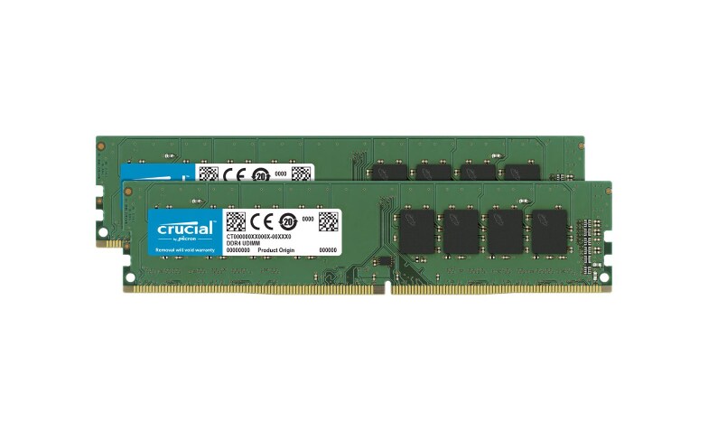 Crucial - DDR4 - kit - 32 GB: 2 x 16 GB - DIMM 288-pin - 2666 MHz /  PC4-21300 - unbuffered