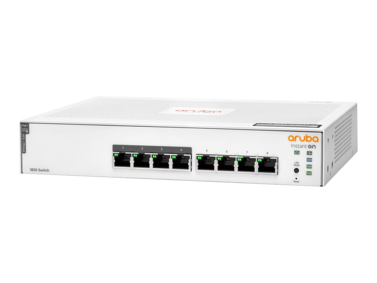 HPE Aruba Instant On 1830 8G 4p Class4 PoE 65W Switch - commutateur - 8 ports - intelligent - Montable sur rack