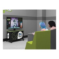 Spectrum Console Gaming Hub - cart - for TV / 3 game consoles / headphones - black metal, black laminate, royal blue