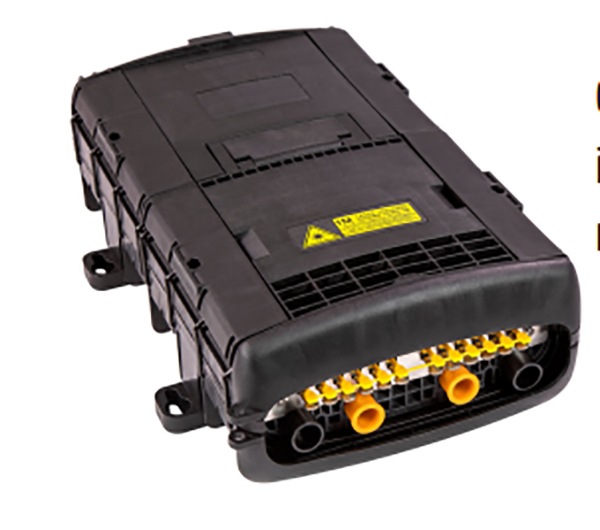 CommScope OFDC fiber-optic patch/splice closure - gel cable sealing, pre-installed splice trays, no splitter, armored