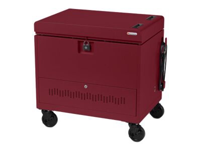 Bretford Cube Toploader TVTL30CADUSB - cart - pre-wired - for 30 tablets / notebooks - with caddies - maroon