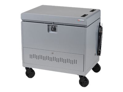 Bretford Cube Toploader TVTL30CADUSB - cart - pre-wired - for 30 tablets / notebooks - with caddies - platinum