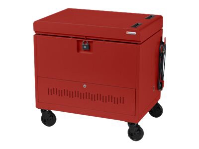 Bretford Cube Toploader TVTL30CADUSB - chariot - pré-câblé - pour 30 tablettes / notebooks - avec chariots - rouge