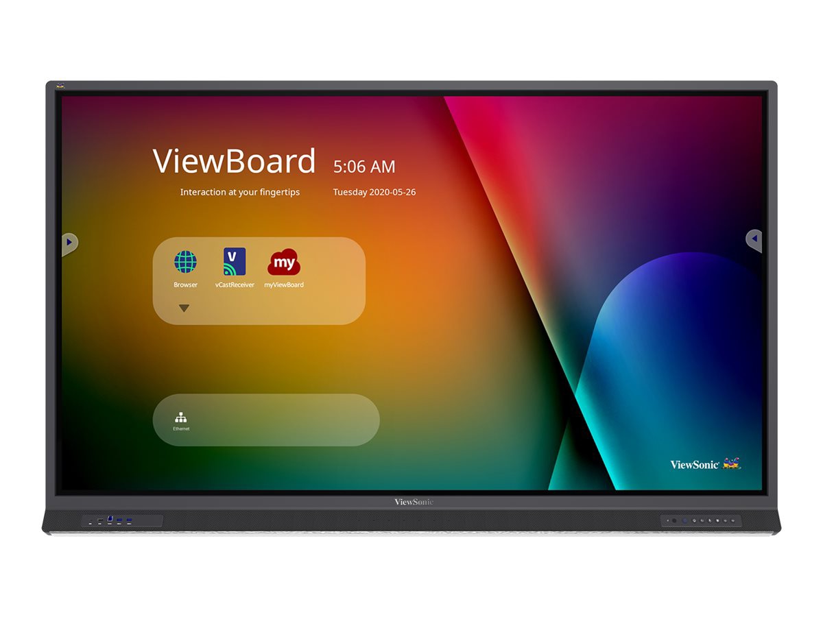 ViewSonic ViewBoard IFP7552-1C - 4K UHD Interactive Display with Integrated Software, 65W USB C, RJ45 - 400 cd/m2 - 75"