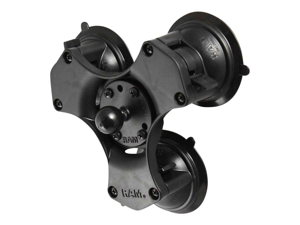 RAM - ball base - with twist lock triple suction