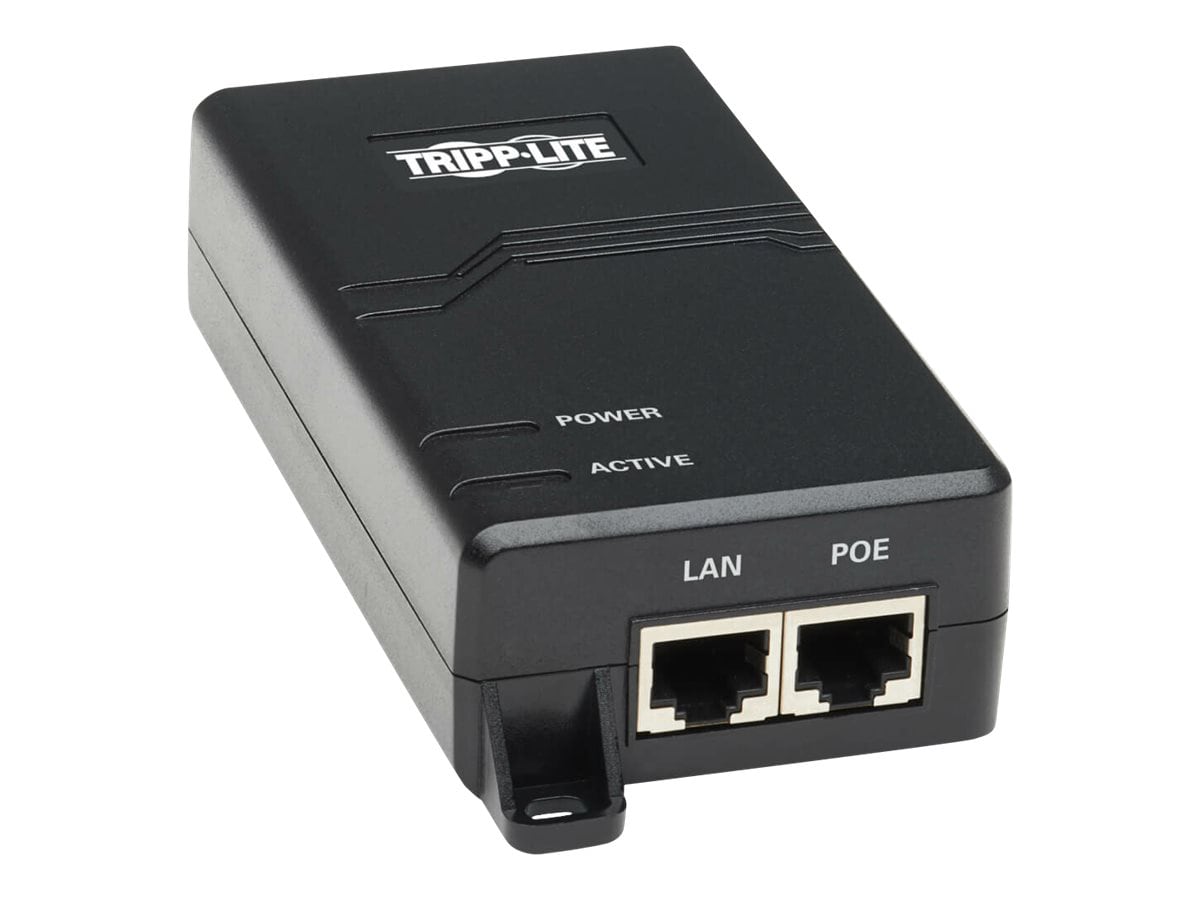 Tripp Lite Gigabit PoE+ Midspan Active Injector - IEEE 802.3at/802.3af,  30W, 1 Port, International Power Cords - PoE - NPOE-30W-1G-INT - PoE  Injectors 