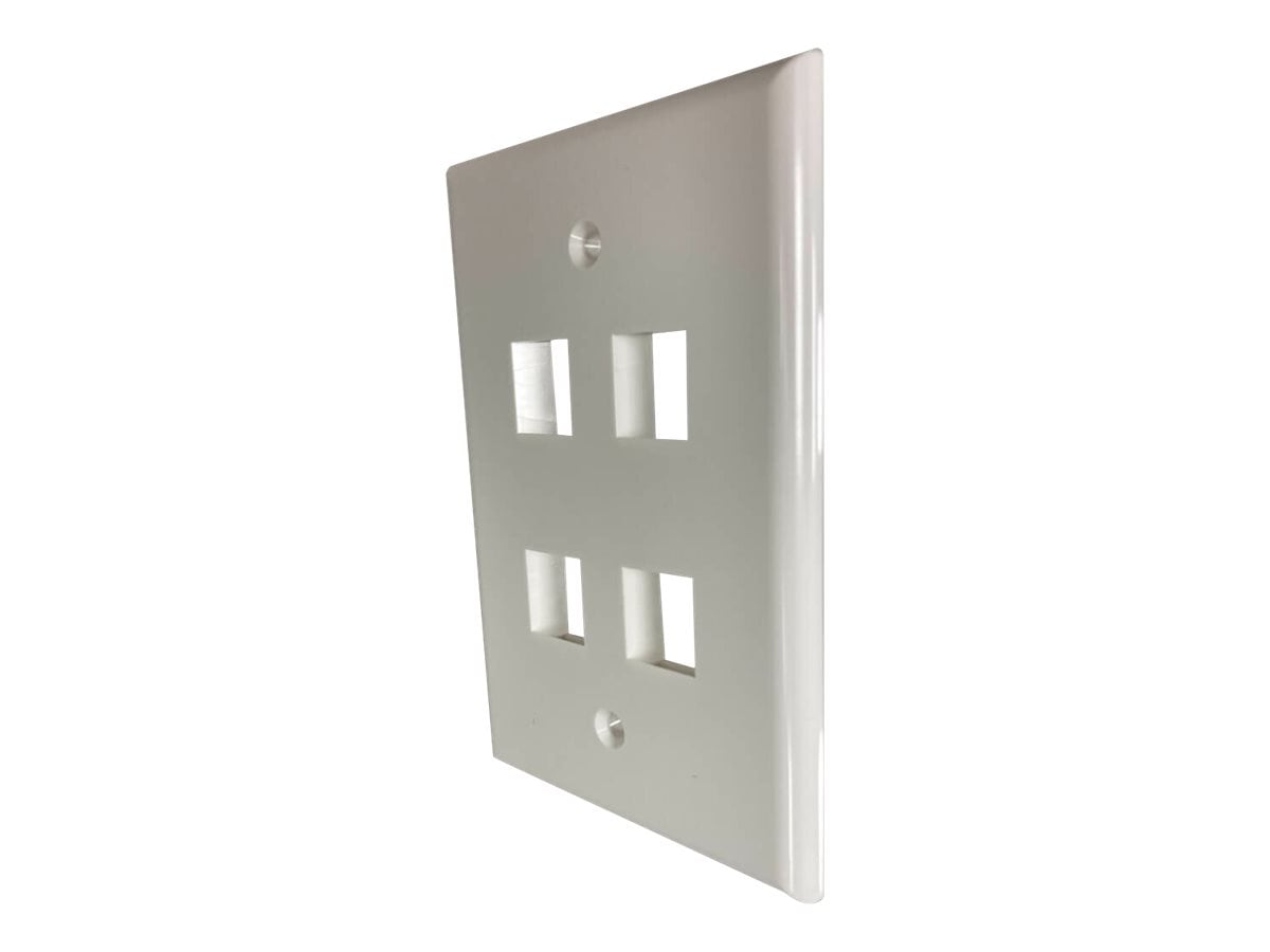 Tripp Lite Safe-IT Wall Plate 4-Port Single-Gang Antibacterial Ivory Gloss