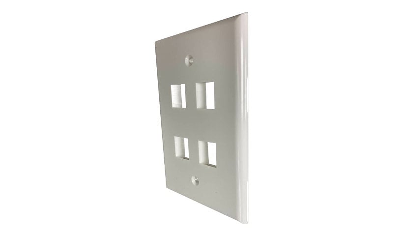 Tripp Lite Safe-IT Wall Plate 4-Port Single-Gang Antibacterial Ivory Gloss