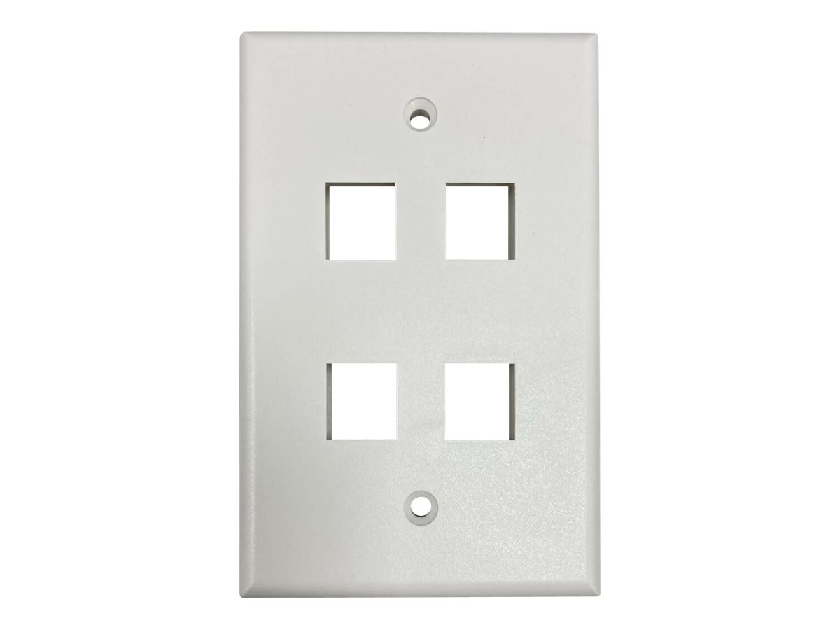 Tripp Lite Safe-IT Wall Plate 4-Port Single-Gang Antibacterial Ivory Matte