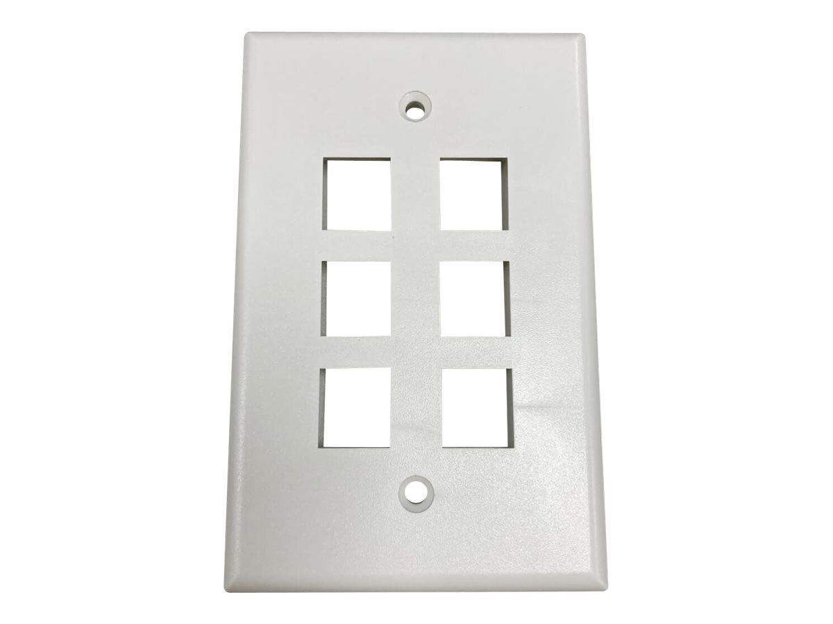 Eaton Tripp Lite Series 6-Port Single-Gang Keystone Wall Plate, Antibacteri