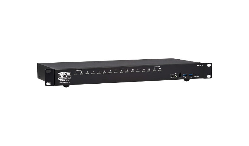 Tripp Lite 4K HDMI/USB KVM Switch 16-Port - 4K 60 Hz Video/Audio, USB Peripheral Sharing, 1U Rack-Mount - KVM / audio /