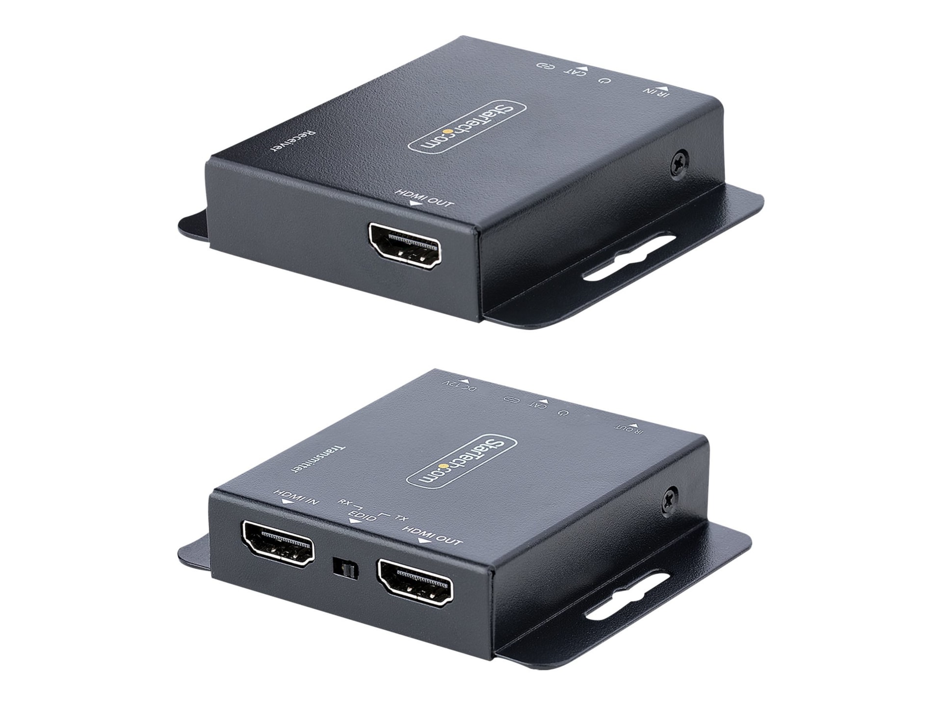 StarTech.com 4K HDMI Extender over CAT6/CAT5 Ethernet Cable, 4K 30Hz or 1080p 60Hz Video Extender, HDMI Transmitter and